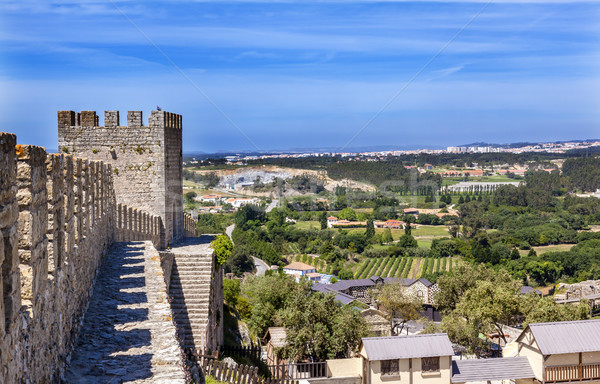 Castle Turrets Towers Walls Countrside Obidos Portugal Stock photo © billperry