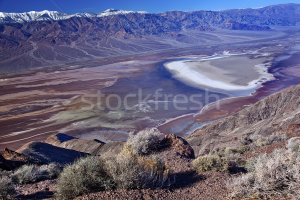 Badwater from Dante View with Panamint Mountains Death Valley Na Stock photo © billperry