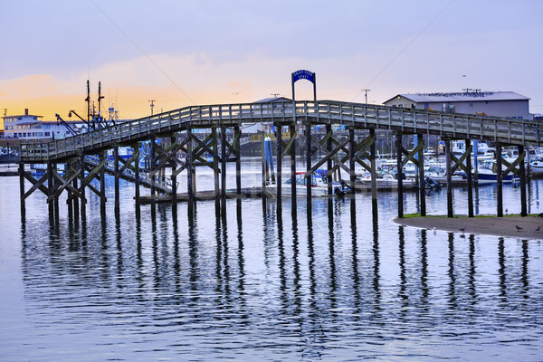 Wooden Bridge Westport Grays Harbor Washington State Stock photo © billperry