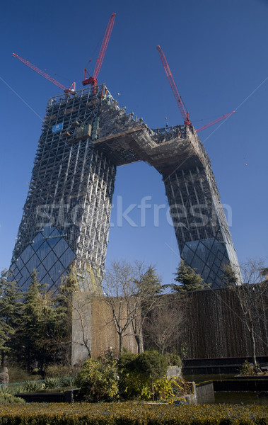 Stockfoto: Cctv · wolkenkrabber · bouw · Beijing · China · toren