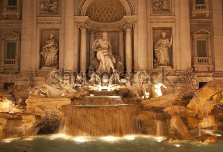 Trevi Çeşmesi gece Roma İtalya bitmiş Stok fotoğraf © billperry