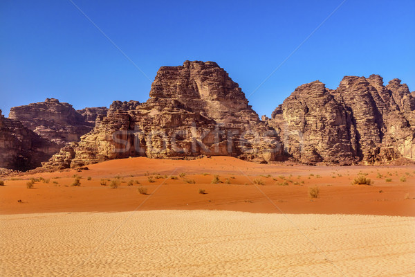 Orange Yellow Sand Rock Formation Valley of Moon Wadi Rum Jordan Stock photo © billperry