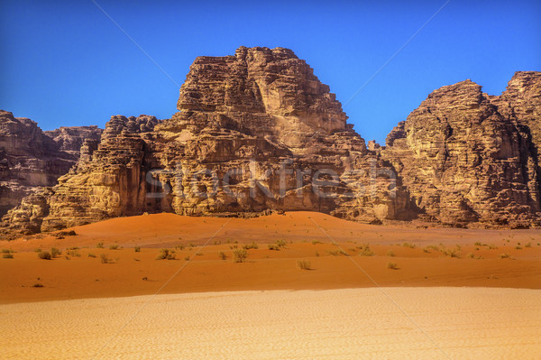 Orange Yellow Sand Rock Formation Valley of Moon Wadi Rum Jordan Stock photo © billperry