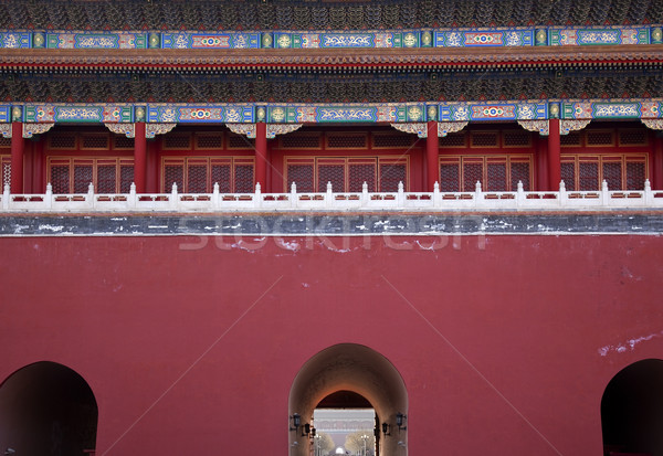 Gugong Gate Forbidden City Palace Beijing China Stock photo © billperry