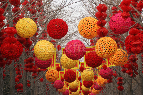 Chinese, Lunar, New Year Large Decorations Ditan Park, Beijing,  Stock photo © billperry