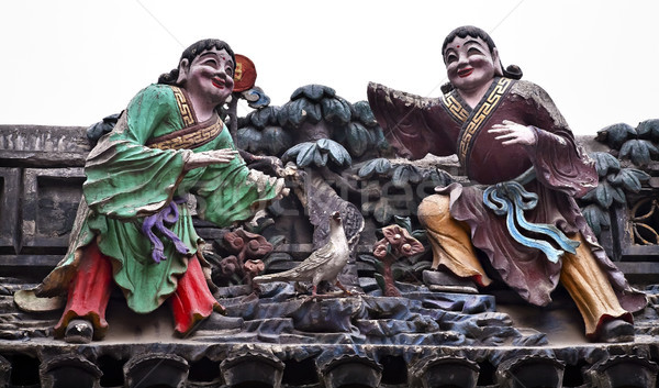 Foto stock: Estatueta · budista · buda · templo · Xangai · topo