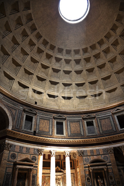 3pm Pantheon Sundial Effect Cupola Ceiling Hole  Rome Italy Stock photo © billperry