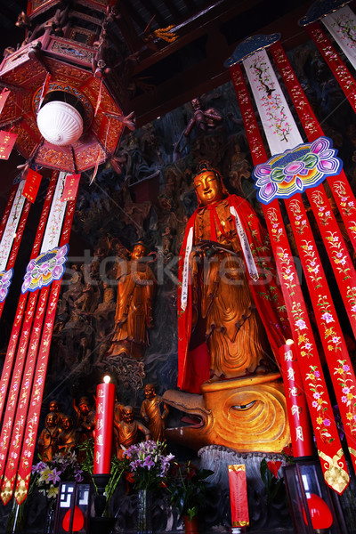 Buddhista szobor Buddha templom Sanghaj Kína Stock fotó © billperry