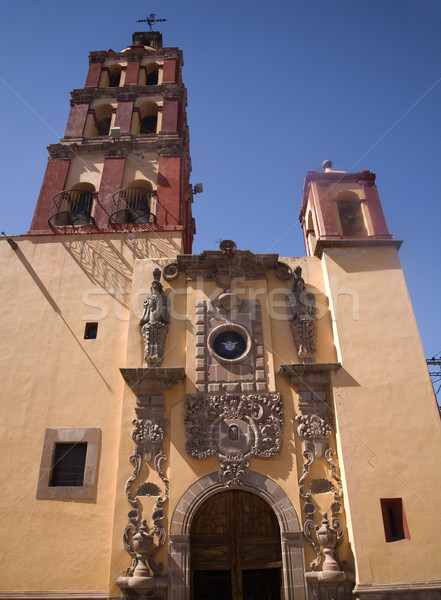 Santo Domingo Church Front Steeple Bells Queretaro Mexico Stock photo © billperry