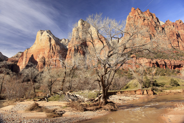 Court of Patricarchs Virgin River Zion Canyon National Park Utah Stock photo © billperry