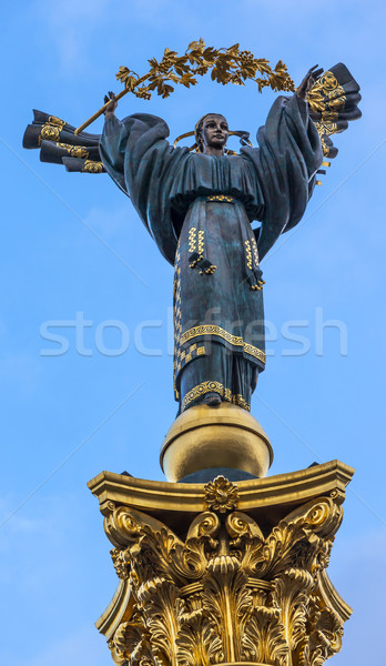 200 foot Independence Monument Peasant Girl Berehynia  Maidan Sq Stock photo © billperry