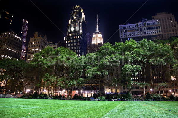 Parque Nueva York horizonte noche hierba verde apartamento Foto stock © billperry