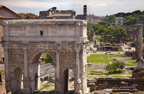 Septemus Severus Arch Titus Arch Forum Rome Italy Stock photo © billperry
