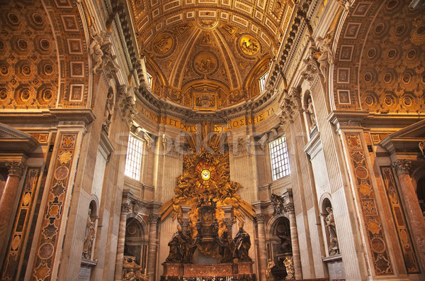 Watykan wewnątrz tron sufit Rzym Zdjęcia stock © billperry