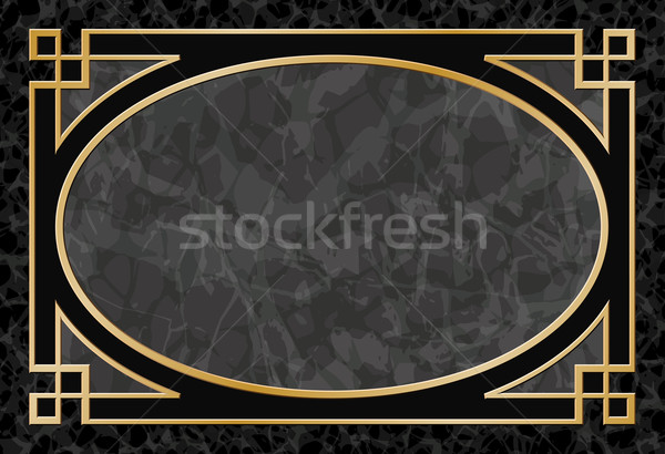 Stockfoto: Marmer · frame · grens · zwarte · goud · vector