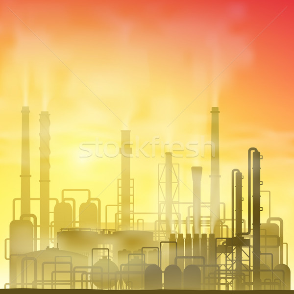 Industrial químico Óleo alto refinaria Foto stock © Binkski