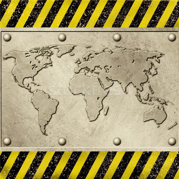 Grunge fém világtérkép térkép absztrakt világ Stock fotó © Binkski