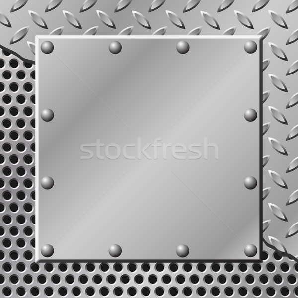 Fém tányér háló absztrakt ipari ezüst Stock fotó © Binkski