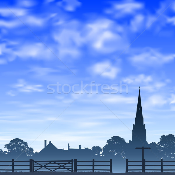 Church Spire and Fence. Stock photo © Binkski