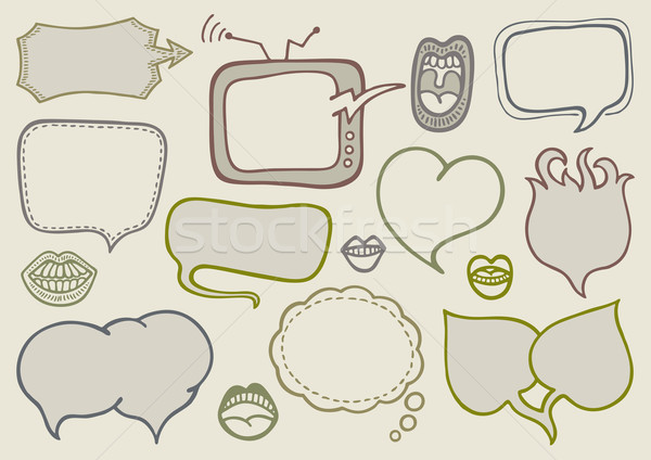 Doodle set comunicazione pallone Foto d'archivio © Bisams