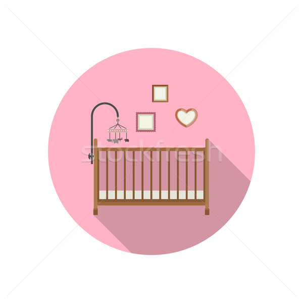 Baby crib icon Stock photo © biv