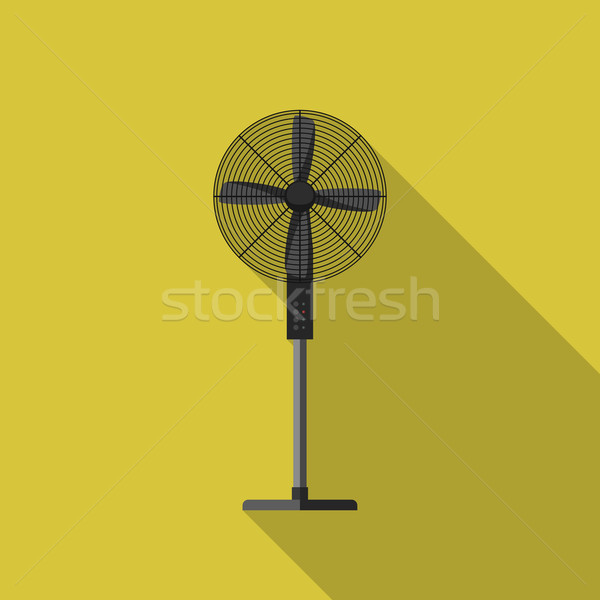 Ventilator icon lang schaduw vector eenvoudige Stockfoto © biv