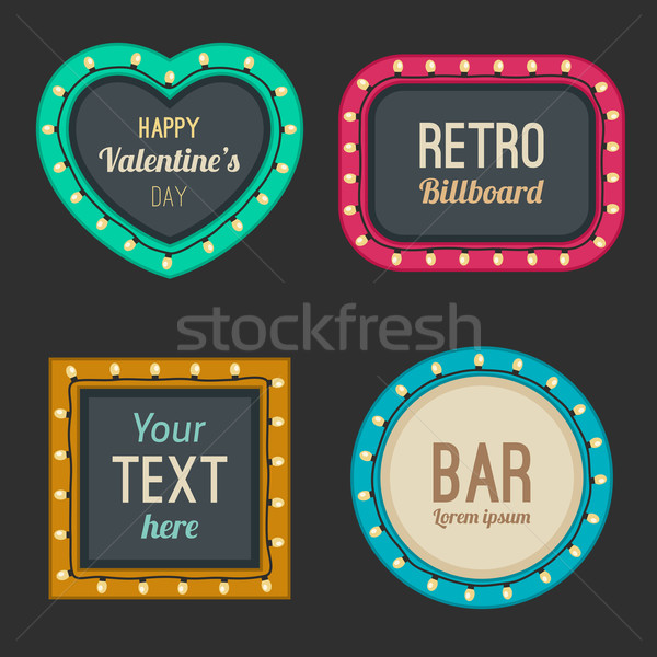 Retro świetle ramki stylu zestaw wektora Zdjęcia stock © biv