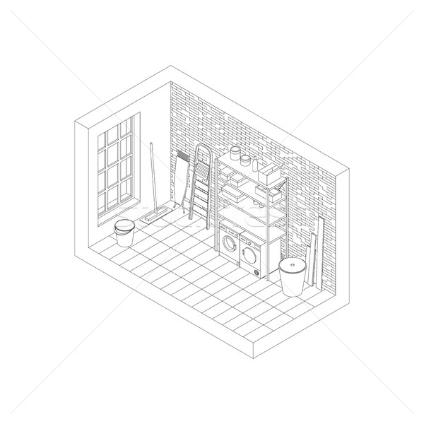 Storeroom line drawing Stock photo © biv