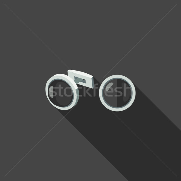 Manchetknopen icon lang schaduw mode ontwerp Stockfoto © biv