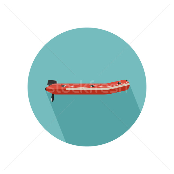 Inflatable red boat Stock photo © biv