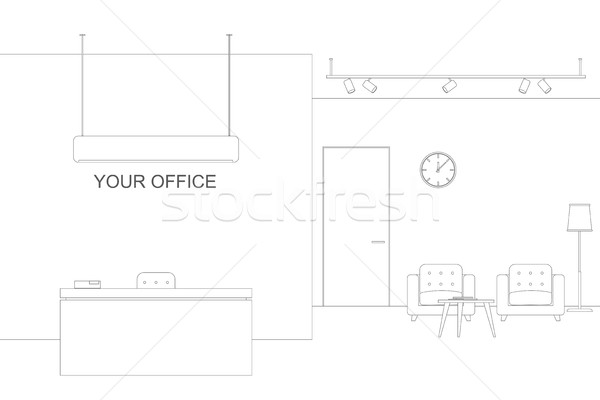 Office line interior with furniture. Stock photo © biv