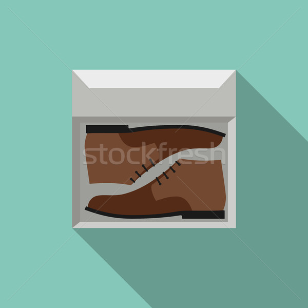 Brown shoes in box Stock photo © biv