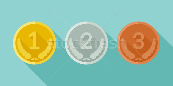 Medals from gold, silver and bronze Stock photo © biv