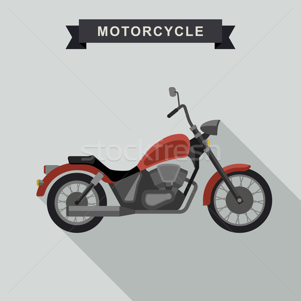 Red chopper motorcycle. Stock photo © biv