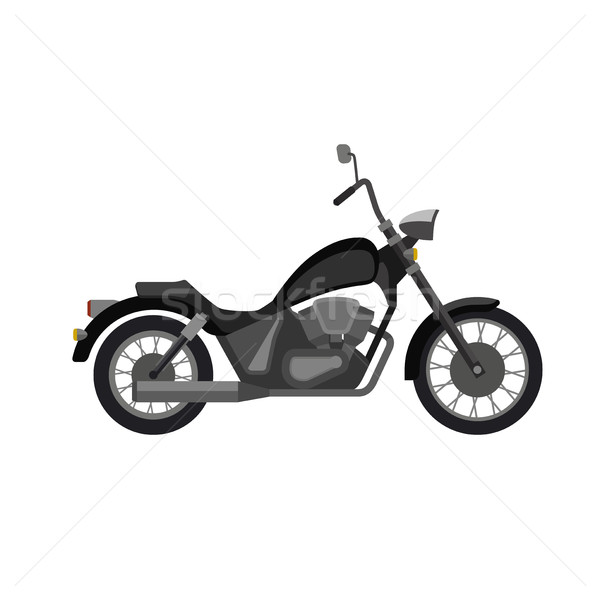Motorfiets stijl zwarte fiets store witte Stockfoto © biv