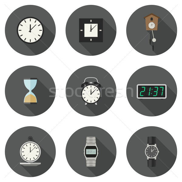 Foto stock: Reloj · vector · diferente · relojes · negocios