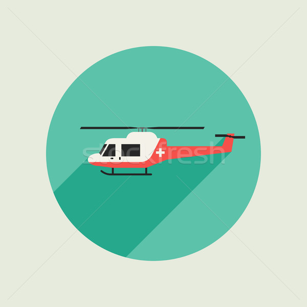 Ambulans vektör helikopter ikon stil basit Stok fotoğraf © biv