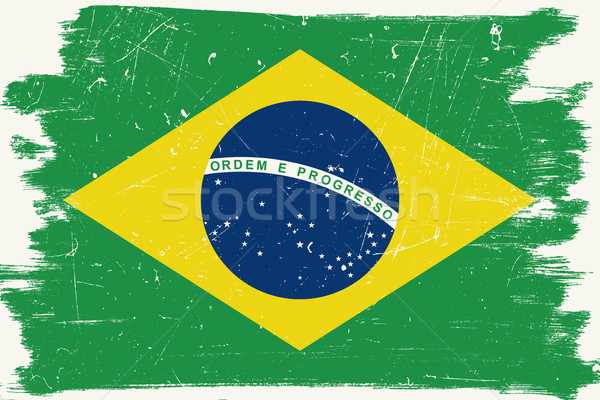 Brazilian grunge flag Stock photo © biv