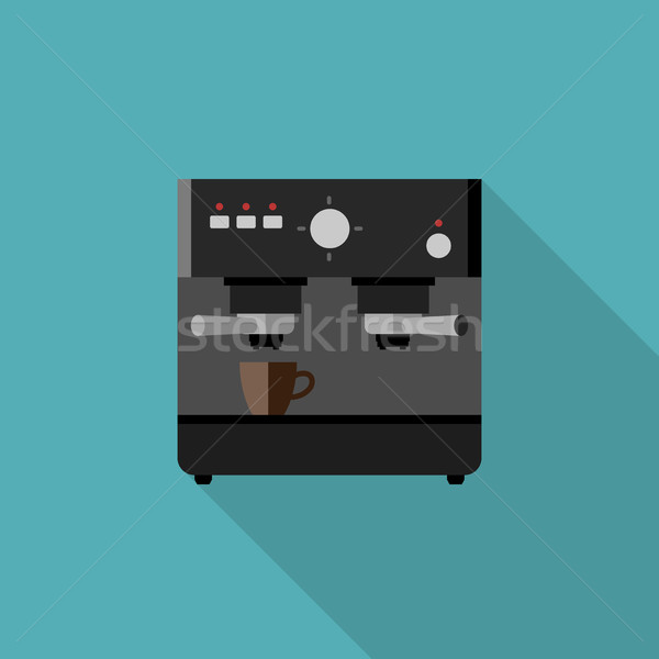 Stock photo: Coffee machine icon.