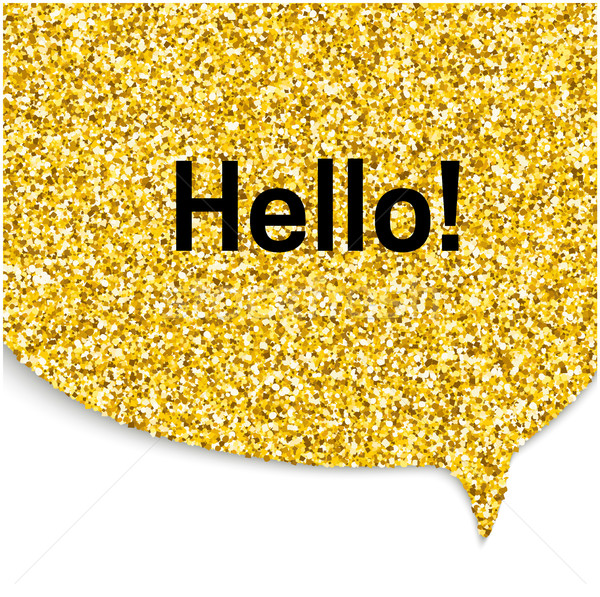 Ouro Balao De Fala Ola Palavra Brilho Textura Ilustracao De Vetor C Ilya Bolotov Biv 8027424 Stockfresh