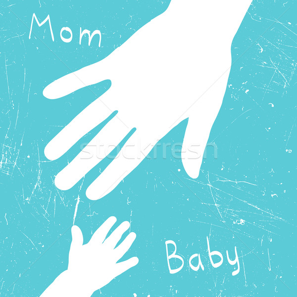 Anyukák kezek kéz baba grunge textúra szeretet Stock fotó © biv