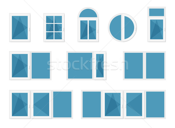 Windows with white frames Stock photo © biv