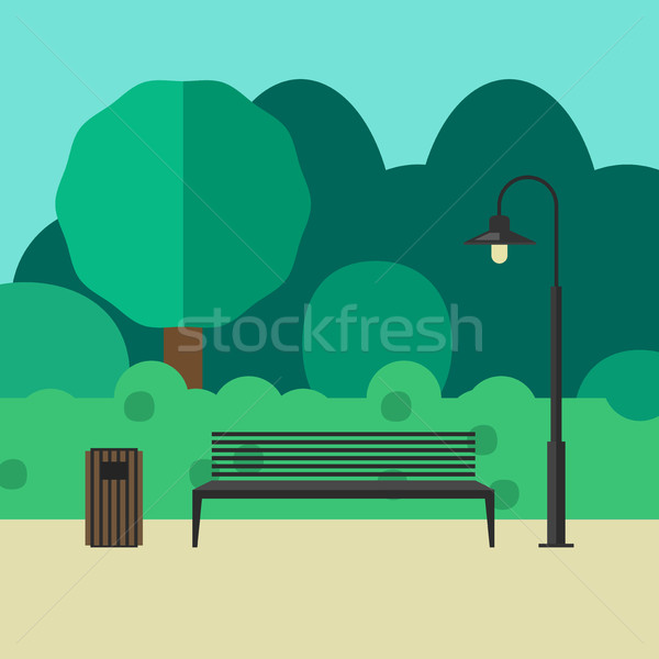 Stockfoto: Outdoor · meubels · verlichting · park · landschap · zomer