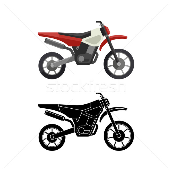 Foto stock: Motocicletas · ícones · ícone · linha · ilustração · preto