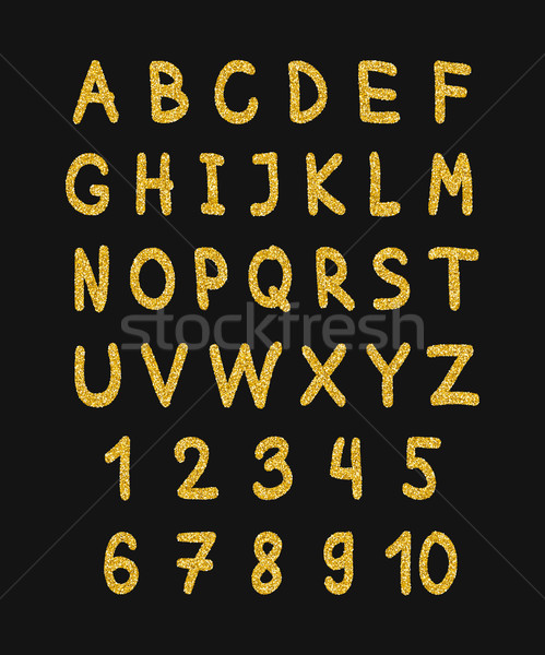 Golden glitter alphabet Stock photo © biv