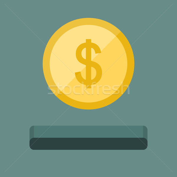 Stock photo: Coin icon and slot