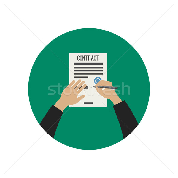 Hand signing contract. Stock photo © biv