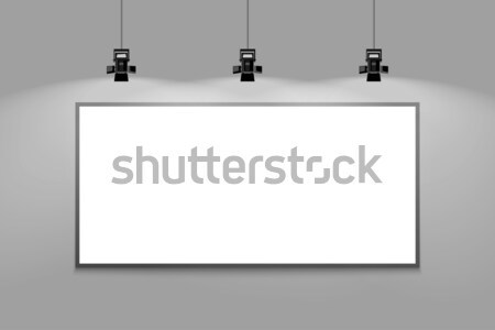 кадр стены шаблон серый Spotlight галерея Сток-фото © biv