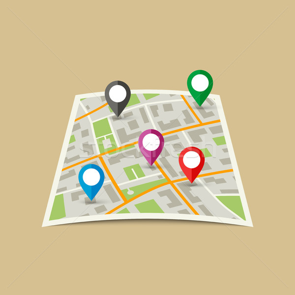 商业照片: 城市 · 地图 · 矢量地图 · 颜色 ·纸· 道路