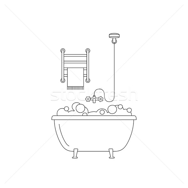 Bath line drawing. Stock photo © biv